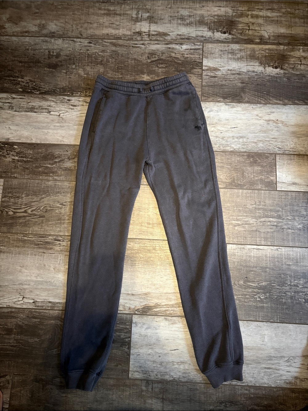 abercrombie kids Charcoal Fleece Joggers with Zip Pocket